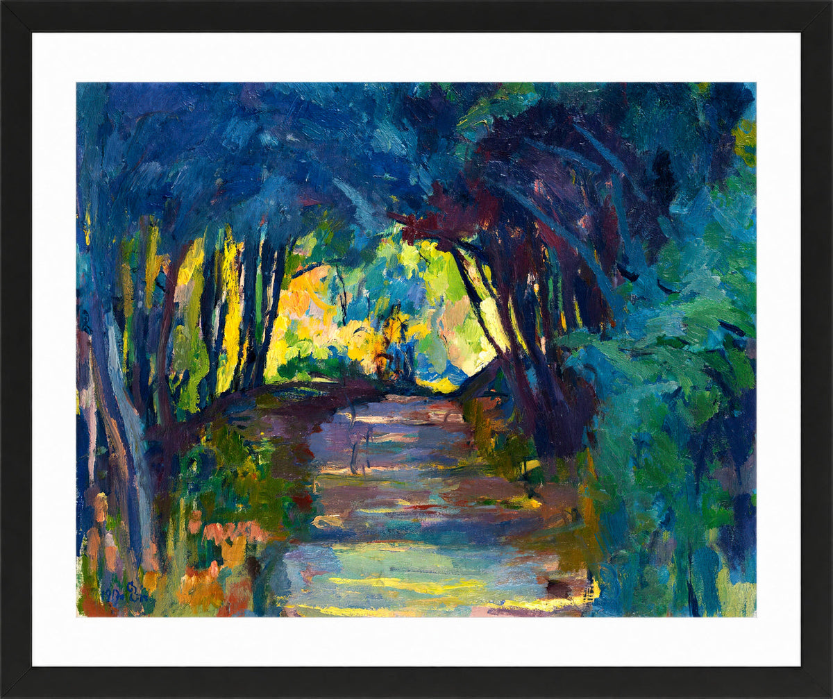 Giovanni Giacometti, Waldweg (1917) — black frame