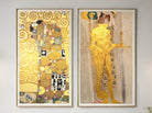Golden Yellow Bedroom Wall Art Pair of Gustav Klimt Prints