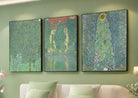 Green Bedroom Wall Art, set of 3 Gustav Klimt Prints