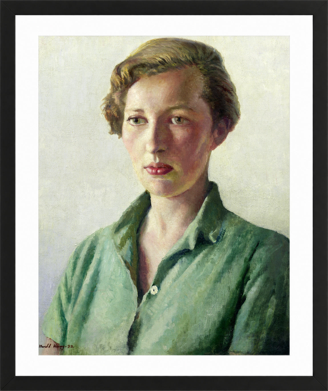 Harold Harvey Print, Sue Palmer in a black frame