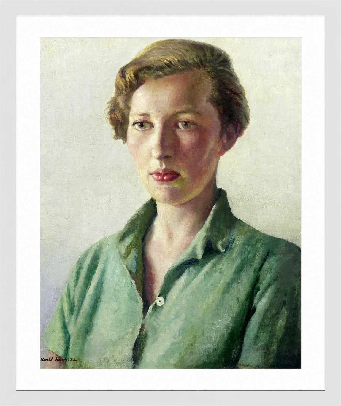 Harold Harvey Print, Sue Palmer in a white frame