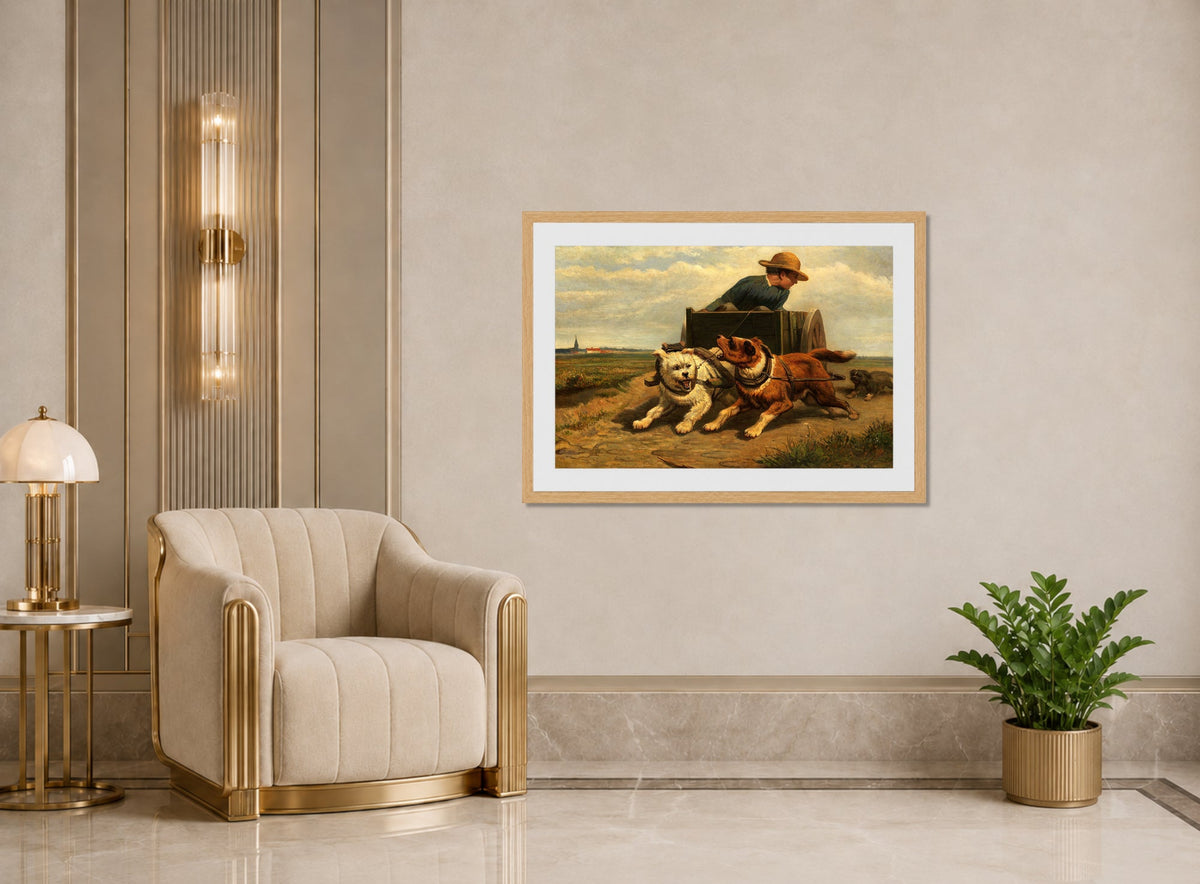 Boy with a Dog Cart by Henriette Ronner-Knip — art deco roomset