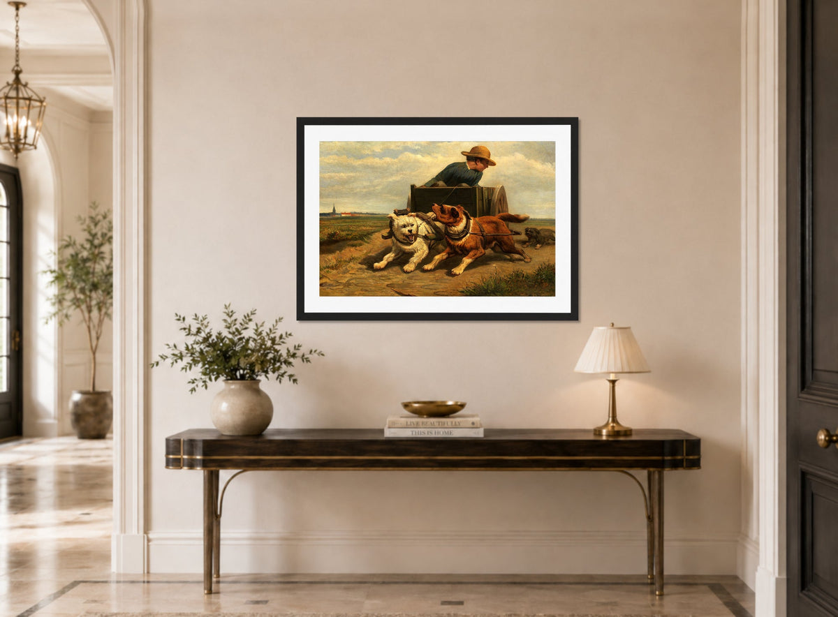 Boy with a Dog Cart by Henriette Ronner-Knip — hallway