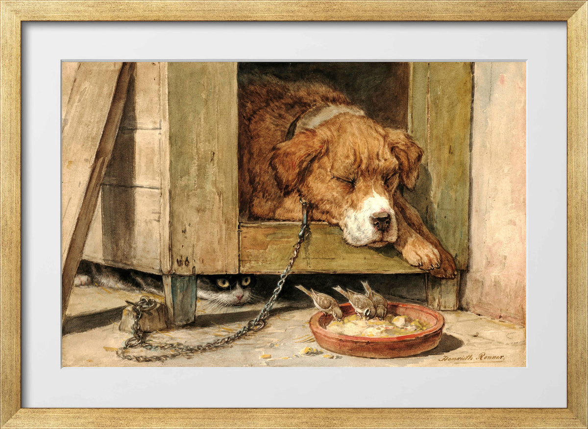 Dangerous Ground by Henriette Ronner-Knip β gold frame