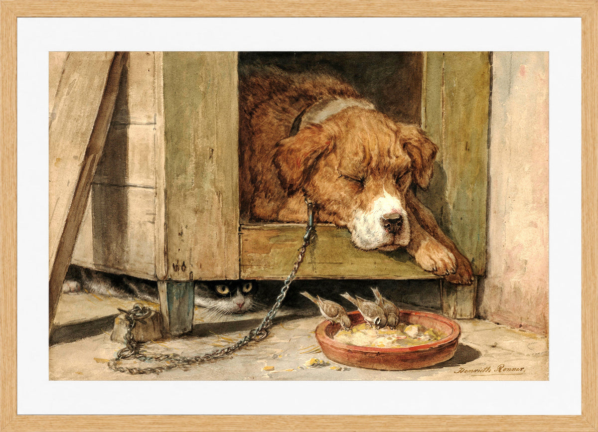 Dangerous Ground by Henriette Ronner-Knip β oak frame