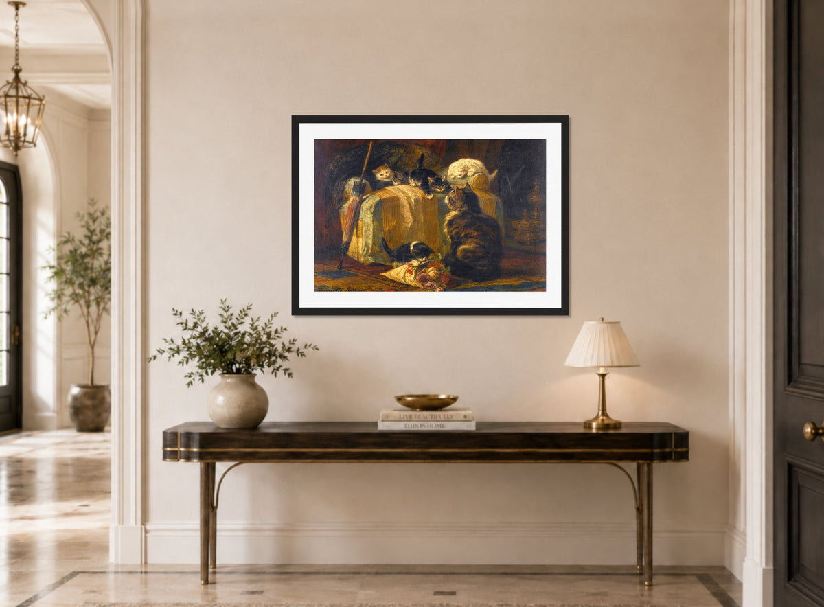 Kittens at Play — The Draped Chair by Henriette Ronner-Knip — hallway