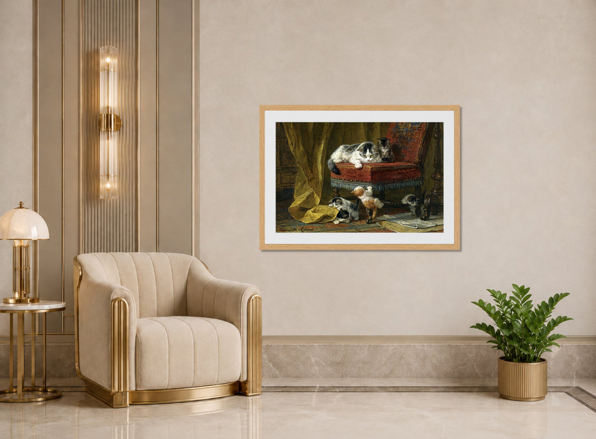Mother’s Pride — The Red Chair by Henriette Ronner-Knip — art deco roomset