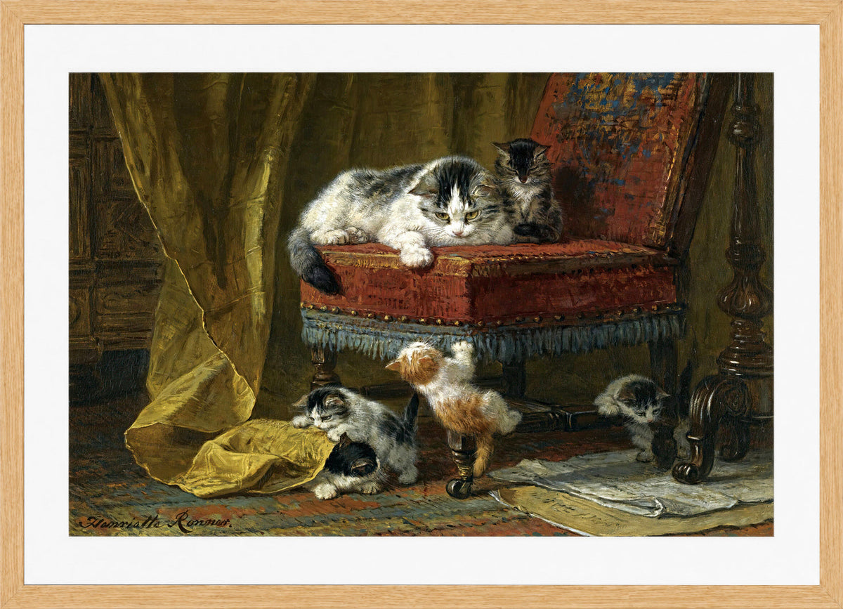 Mother’s Pride — The Red Chair by Henriette Ronner-Knip — oak frame
