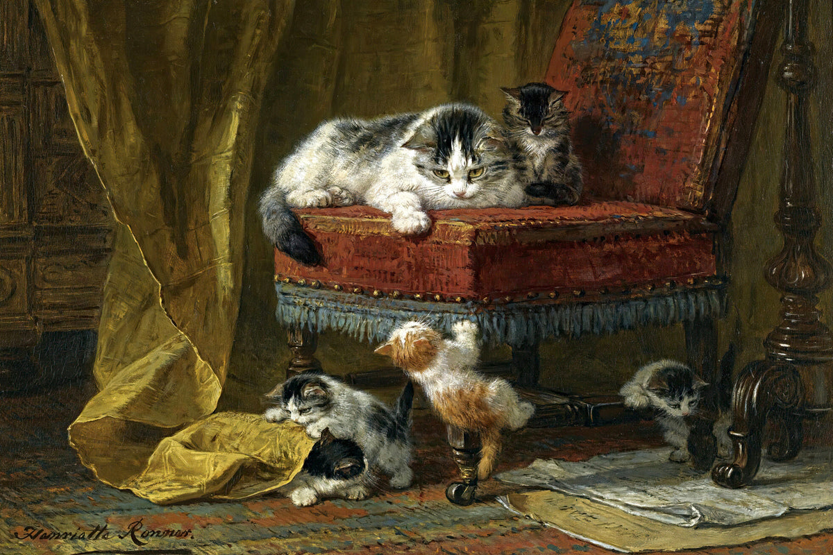 Mother’s Pride — The Red Chair by Henriette Ronner-Knip — unframed
