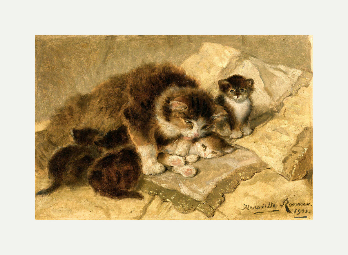 Mother’s Pride (1901) by Henriette Ronner-Knip — rolled canvas