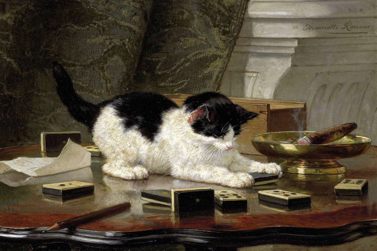 The Cat at Play by Henriette Ronner-Knip — unframed