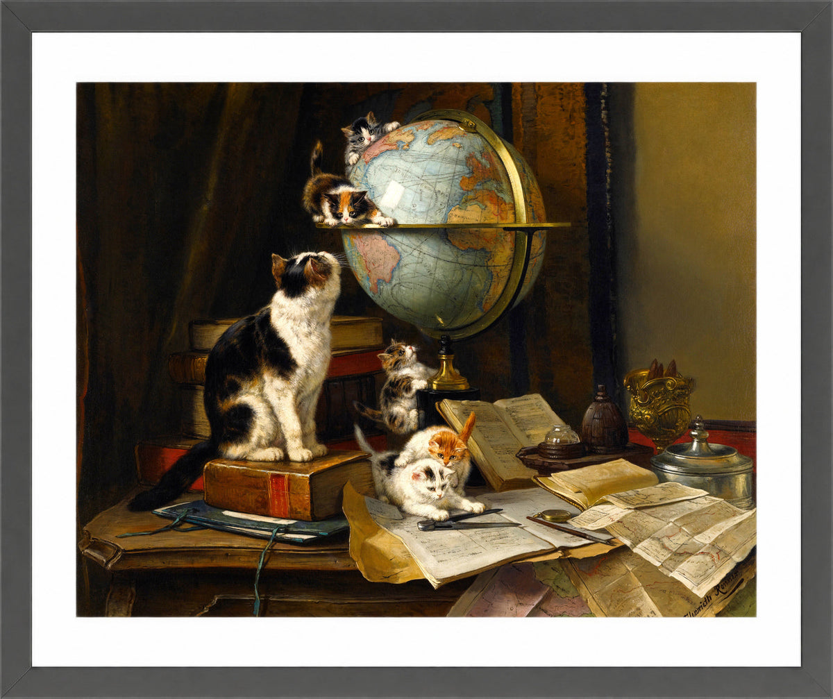 The Globetrotters by Henriette Ronner-Knip β dark grey frame
