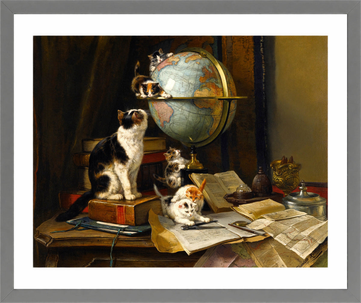 The Globetrotters by Henriette Ronner-Knip β light grey frame