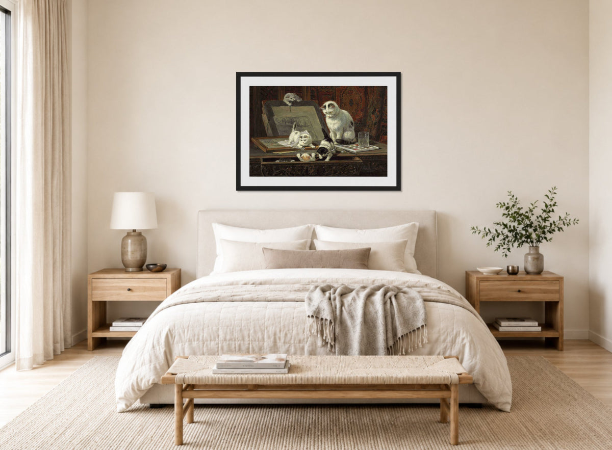 The Kittenβs Art Lesson by Henriette Ronner-Knip β bedroom
