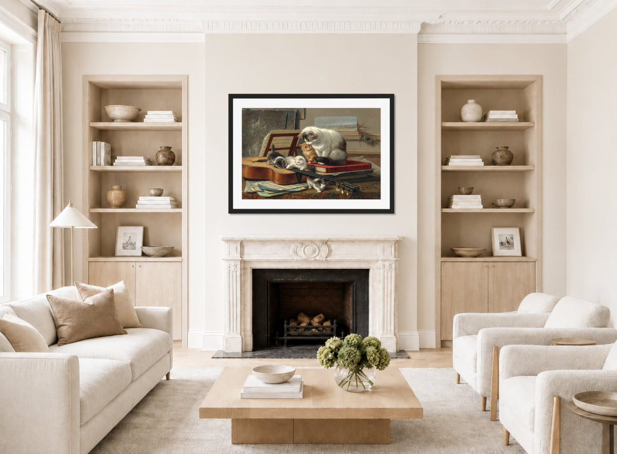 The Music Lesson by Henriette Ronner-Knip — living room roomset