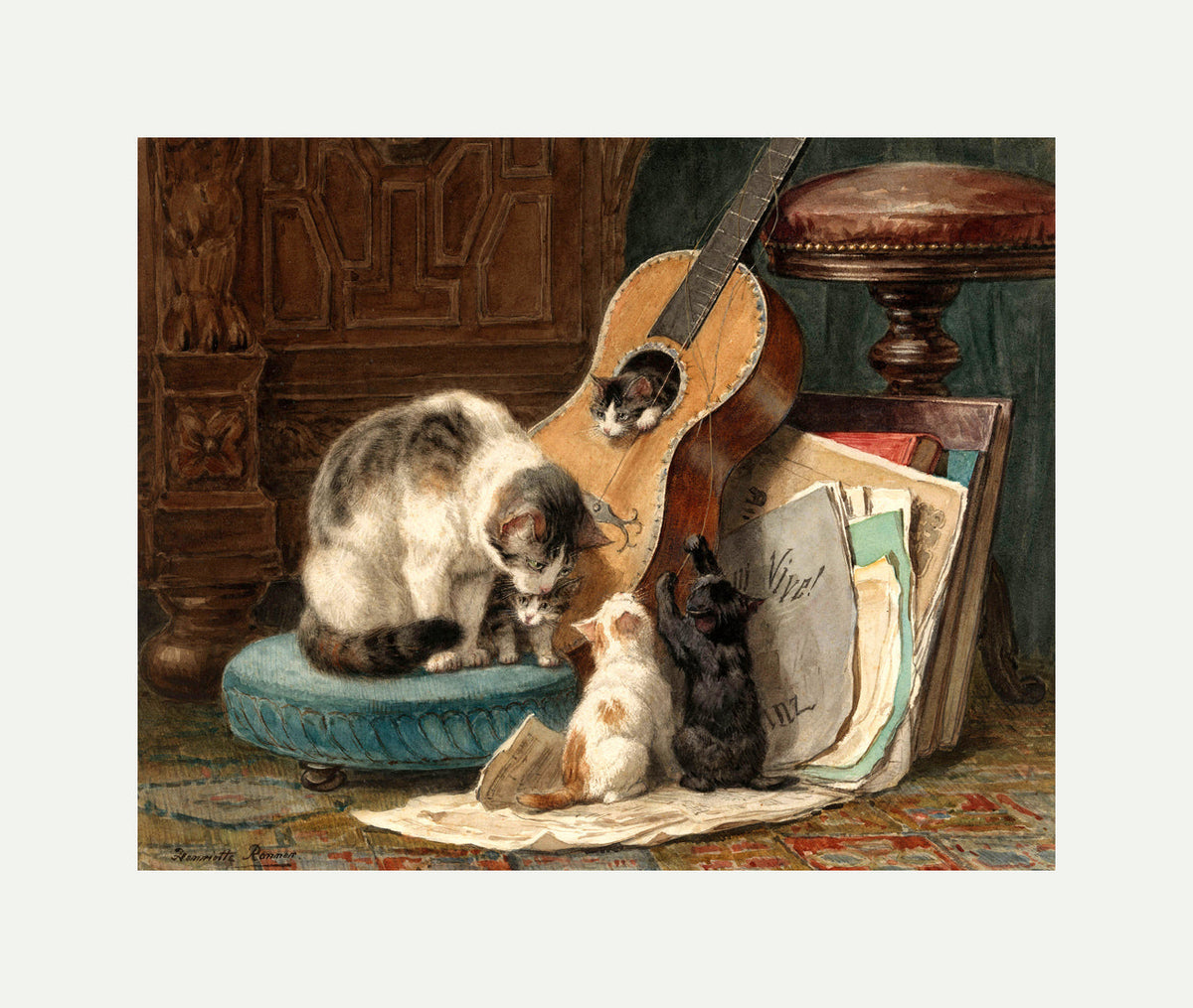 The Musicians by Henriette Ronner-Knip — rolled canvas