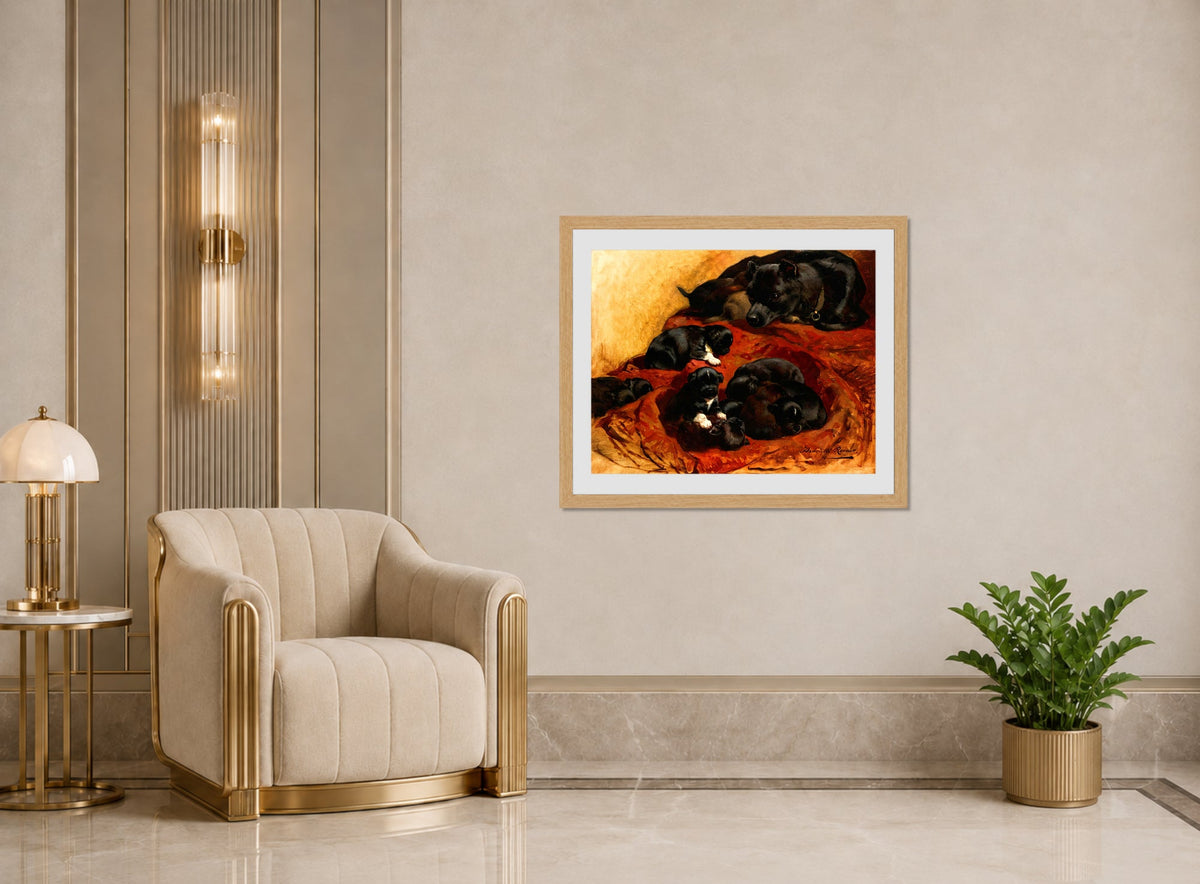 The Proud Mother by Henriette Ronner-Knip β art deco roomset