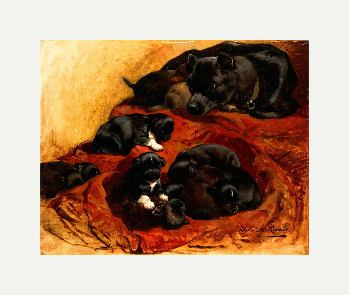 The Proud Mother by Henriette Ronner-Knip β rolled canvas