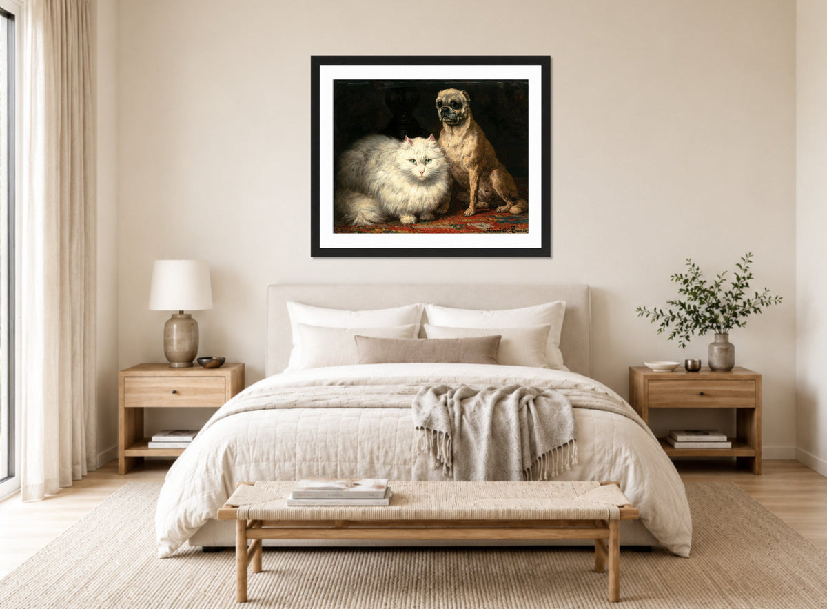 Two Friends by Henriette Ronner-Knip β bedroom