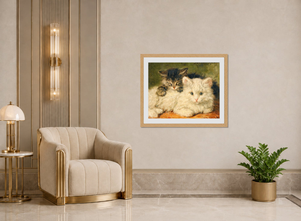 Two Kittens by Henriette Ronner-Knip — art deco roomset