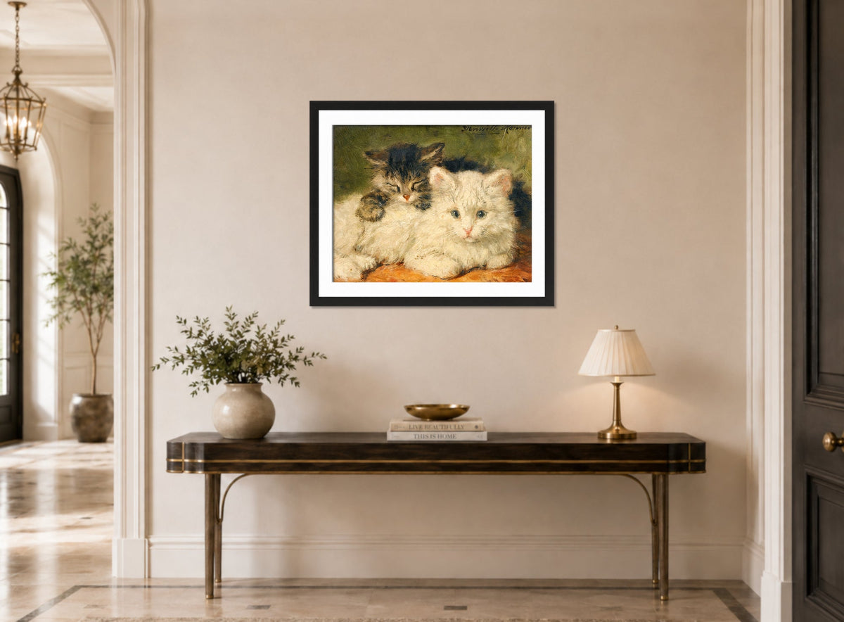 Two Kittens by Henriette Ronner-Knip — hallway