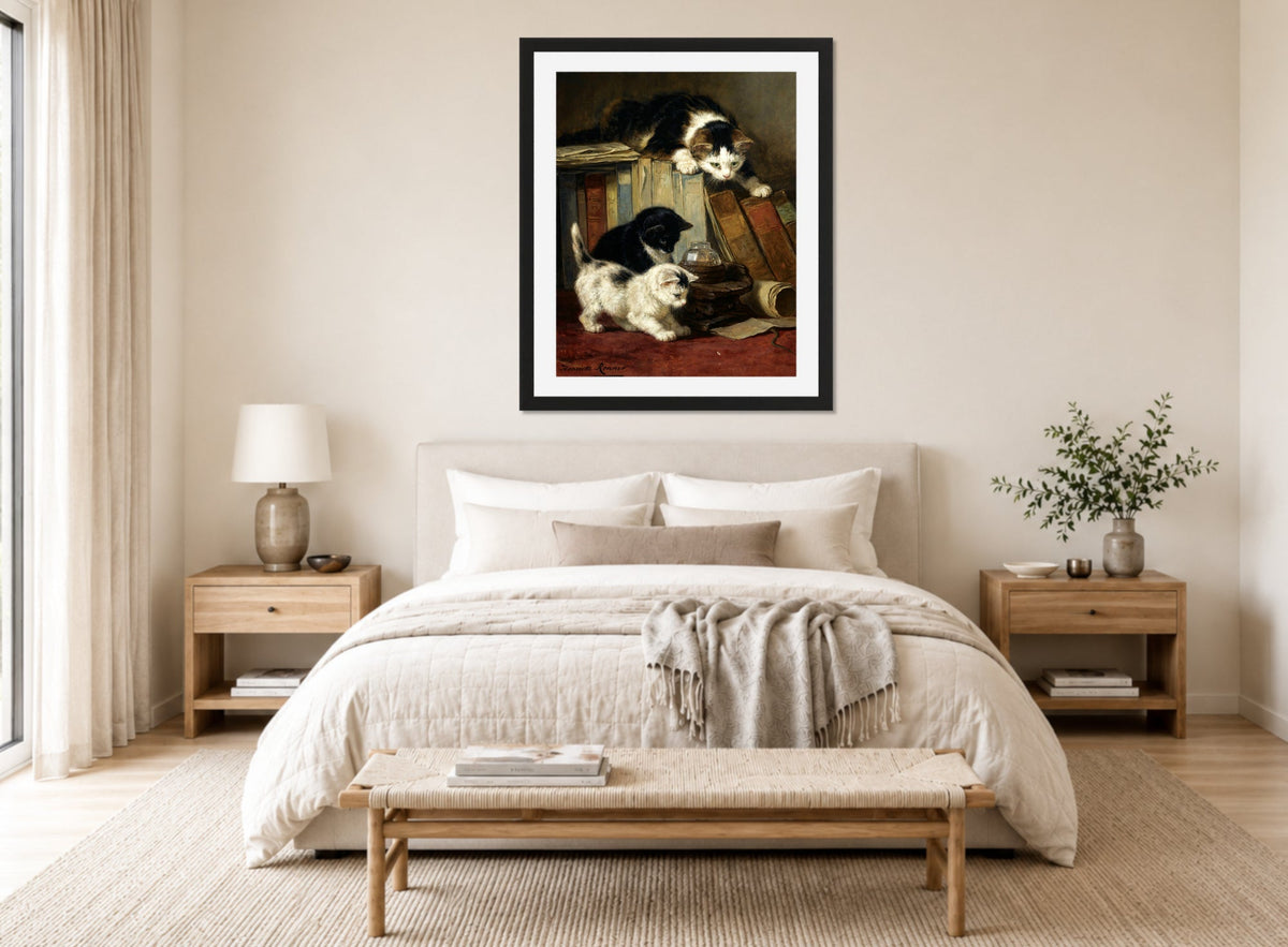 Watching the Prey by Henriette Ronner-Knip — bedroom