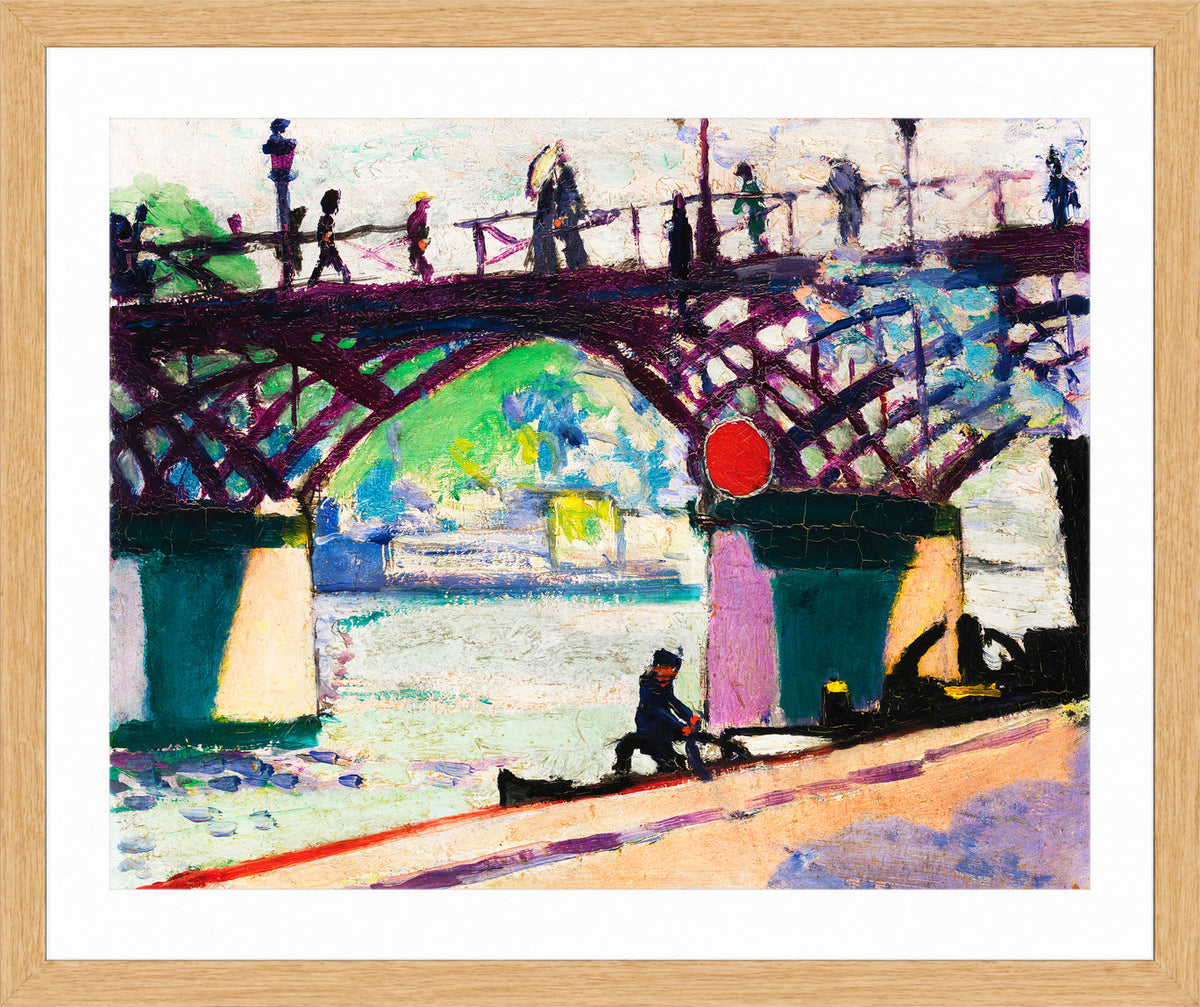 Pont des Arts by Henry Lyman Saÿen, in a oak frame
