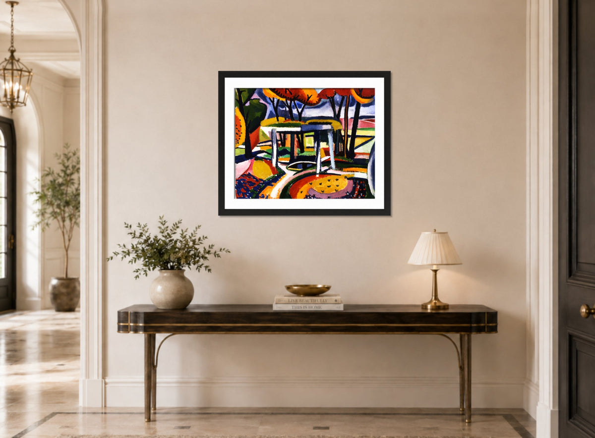 Décor Slav by Henry Lyman Saÿen, above a console table