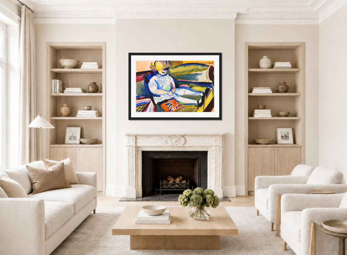 Child on Sofa by Henry Lyman Saÿen, in a living room