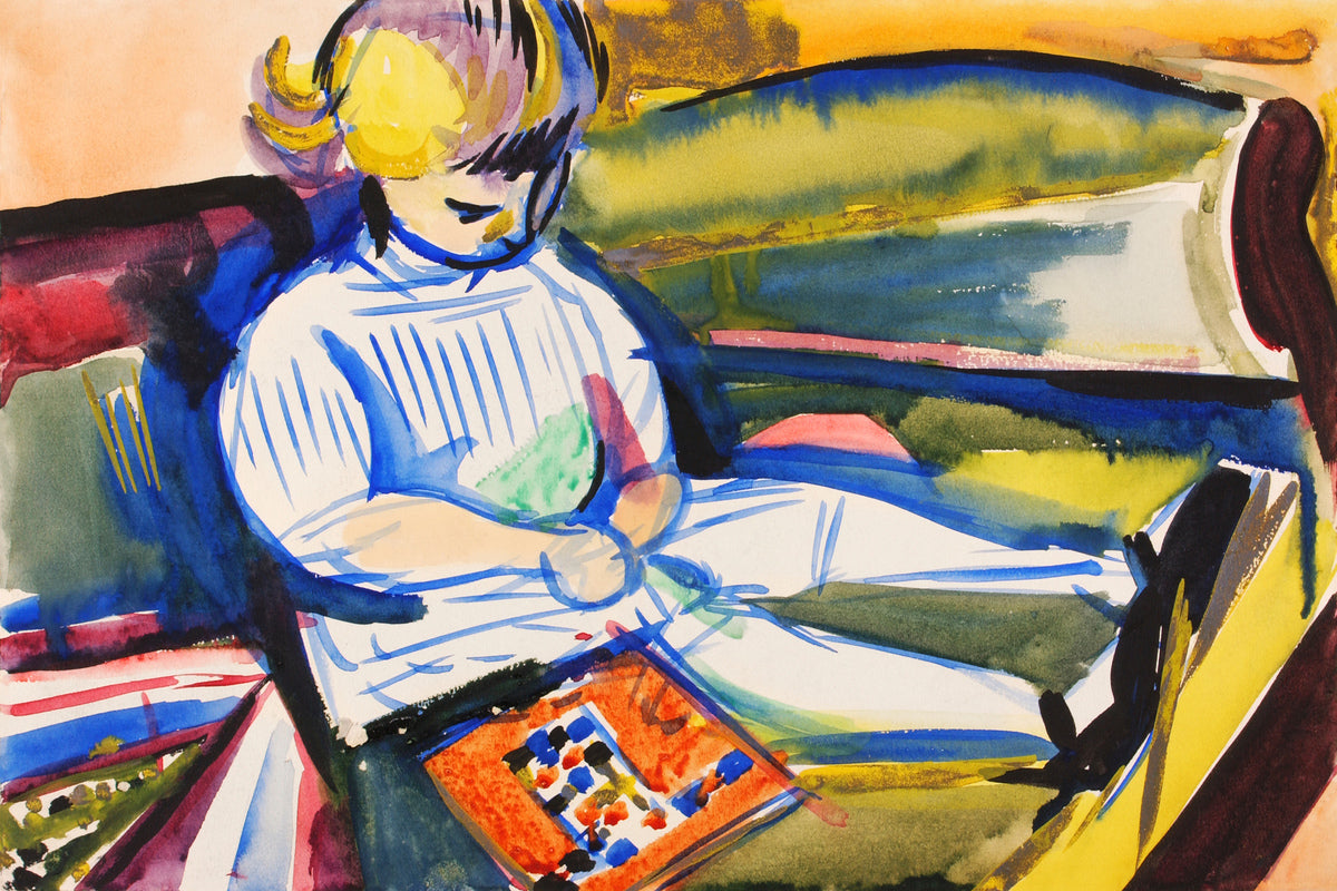 Child on Sofa by Henry Lyman Saÿen, as an unframed print