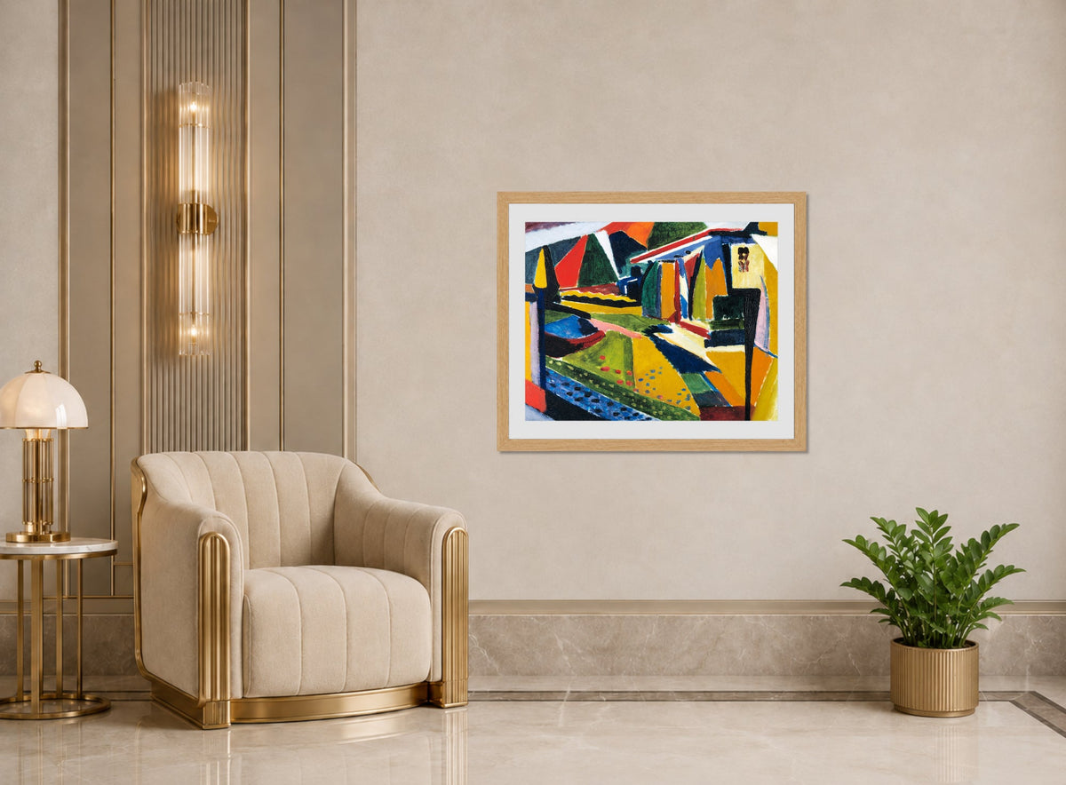Abstract Landscape by Henry Lyman Saÿen, in an Art Deco interior