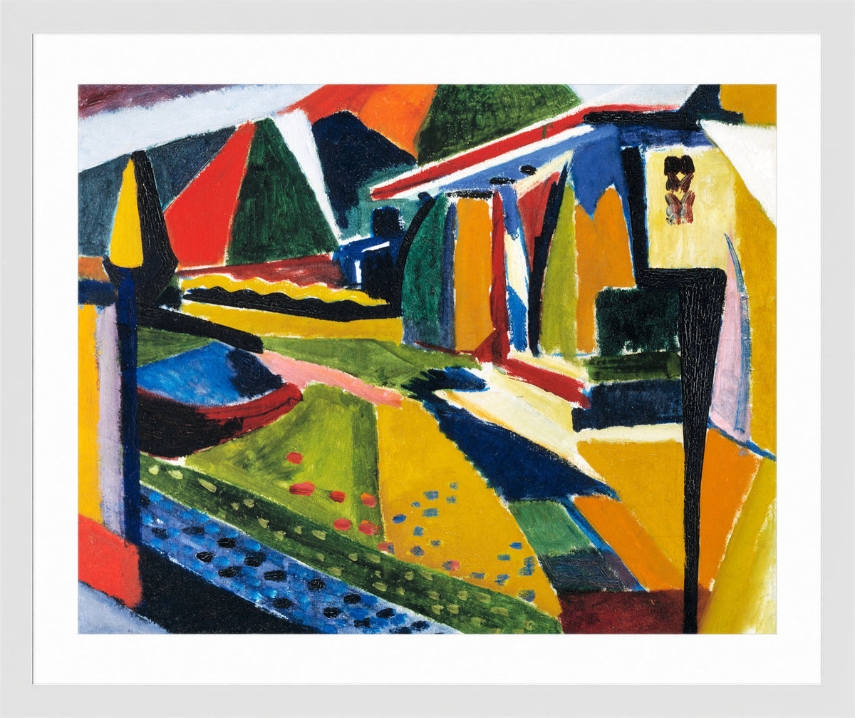 Abstract Landscape by Henry Lyman Saÿen, in a white frame