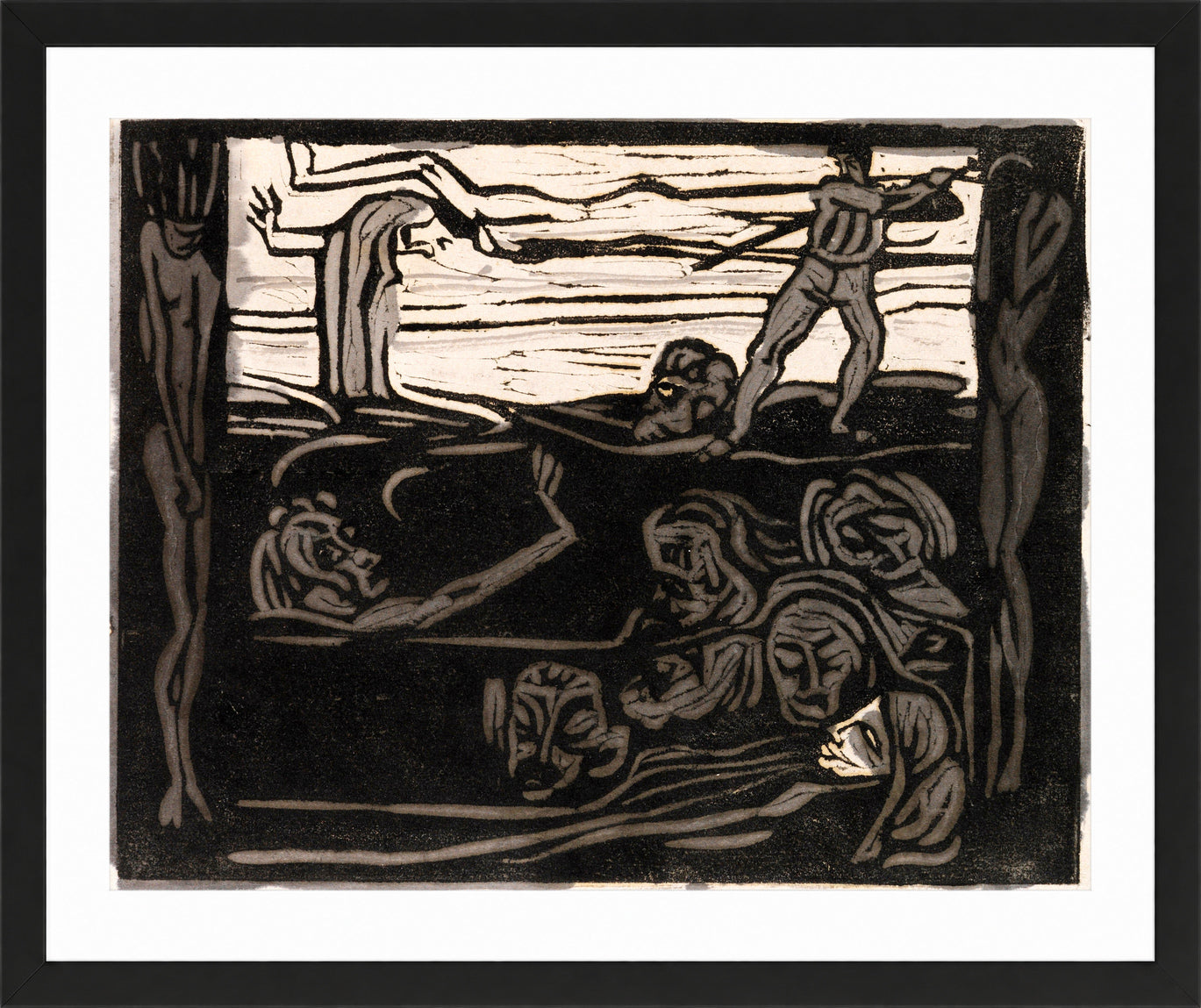 Hermann Max Pechstein Print, At the end (1906) in a black frame