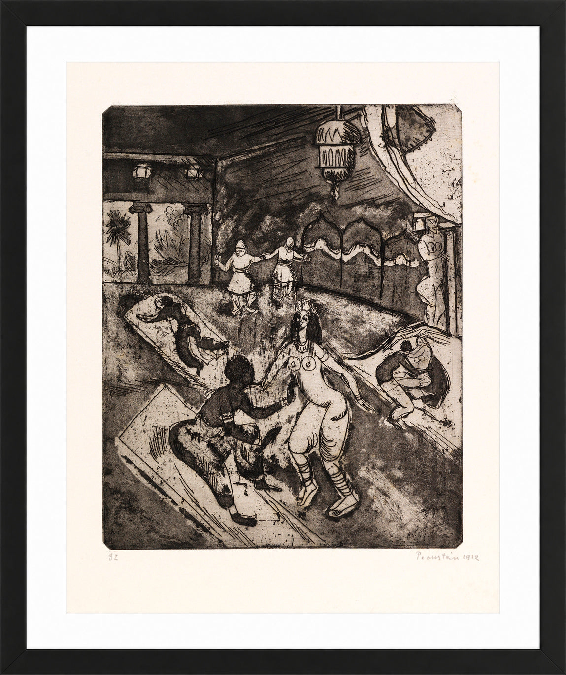 Hermann Max Pechstein Print, Russian Ballet (1912) in a black frame