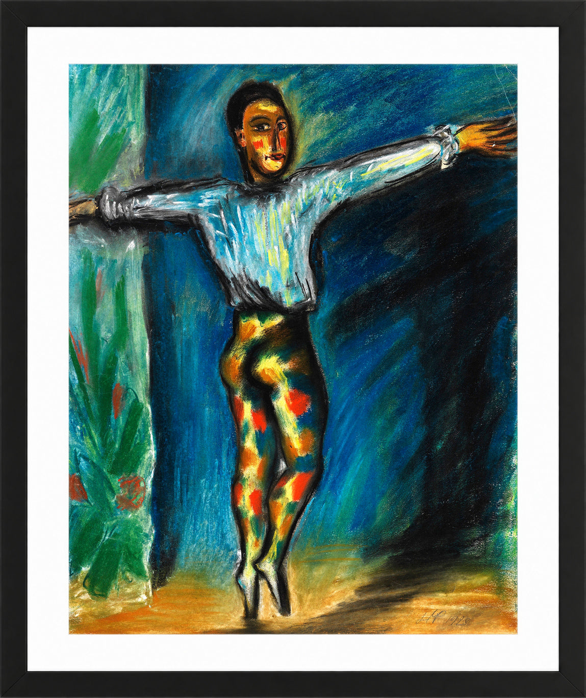Hermann Max Pechstein Print, Varietétänzer (1928) in a black frame