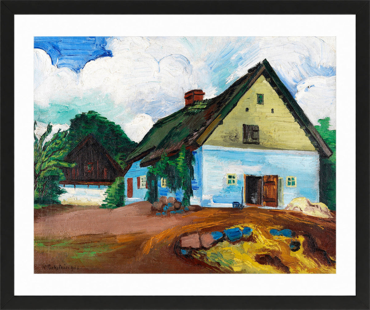 Hermann Max Pechstein Print, White House (1928) in a black frame