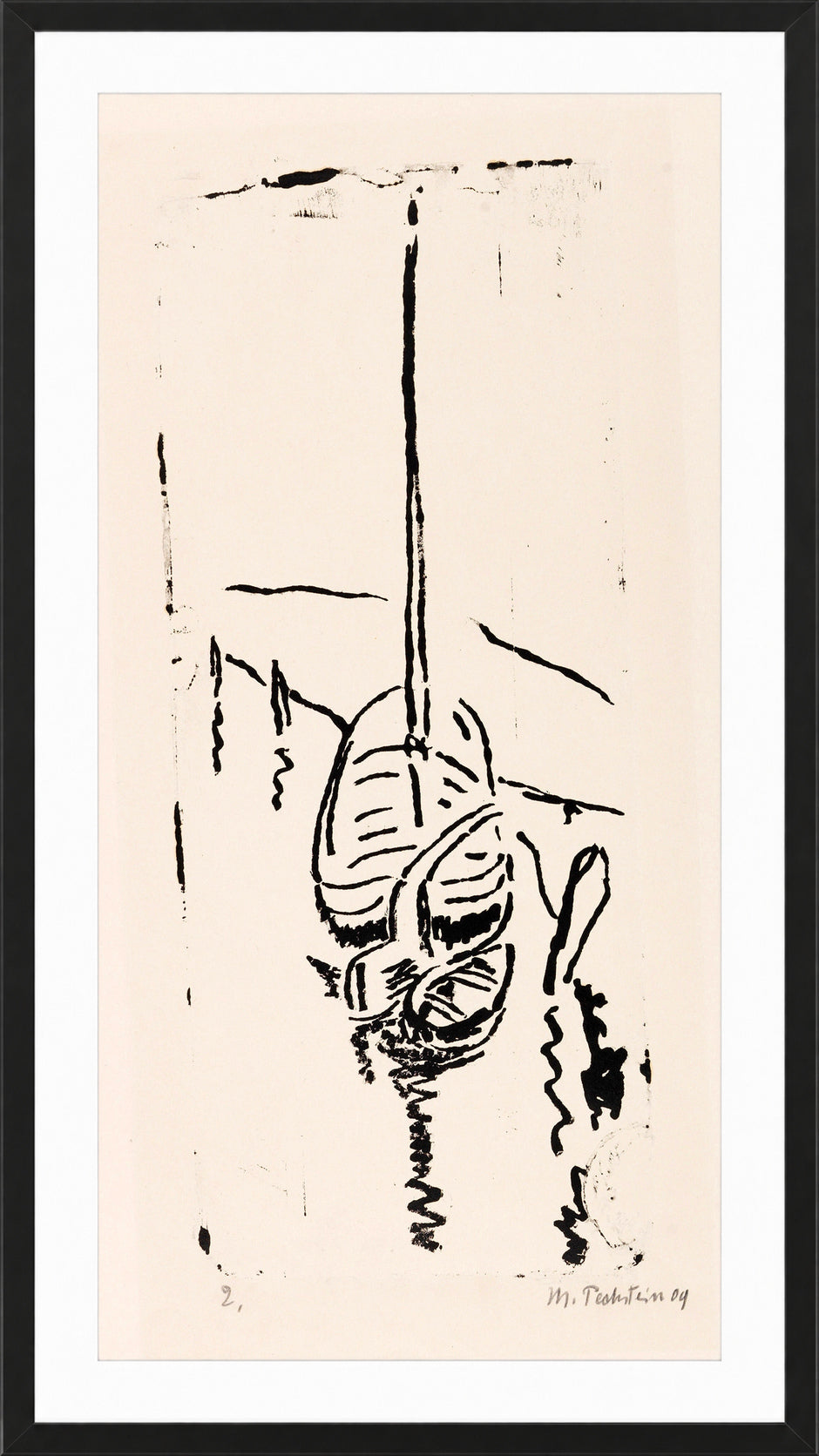 Hermann Max Pechstein Print, Zille (1909) in a black frame