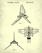Imperial Shuttle Blueprint Poster Patent Print Star Wars Spaceship