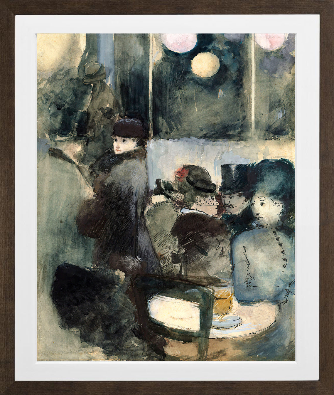 Jean-Louis Forain, Au café — brown frame