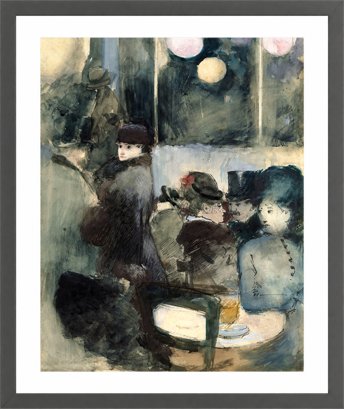 Jean-Louis Forain, Au café — dark grey frame