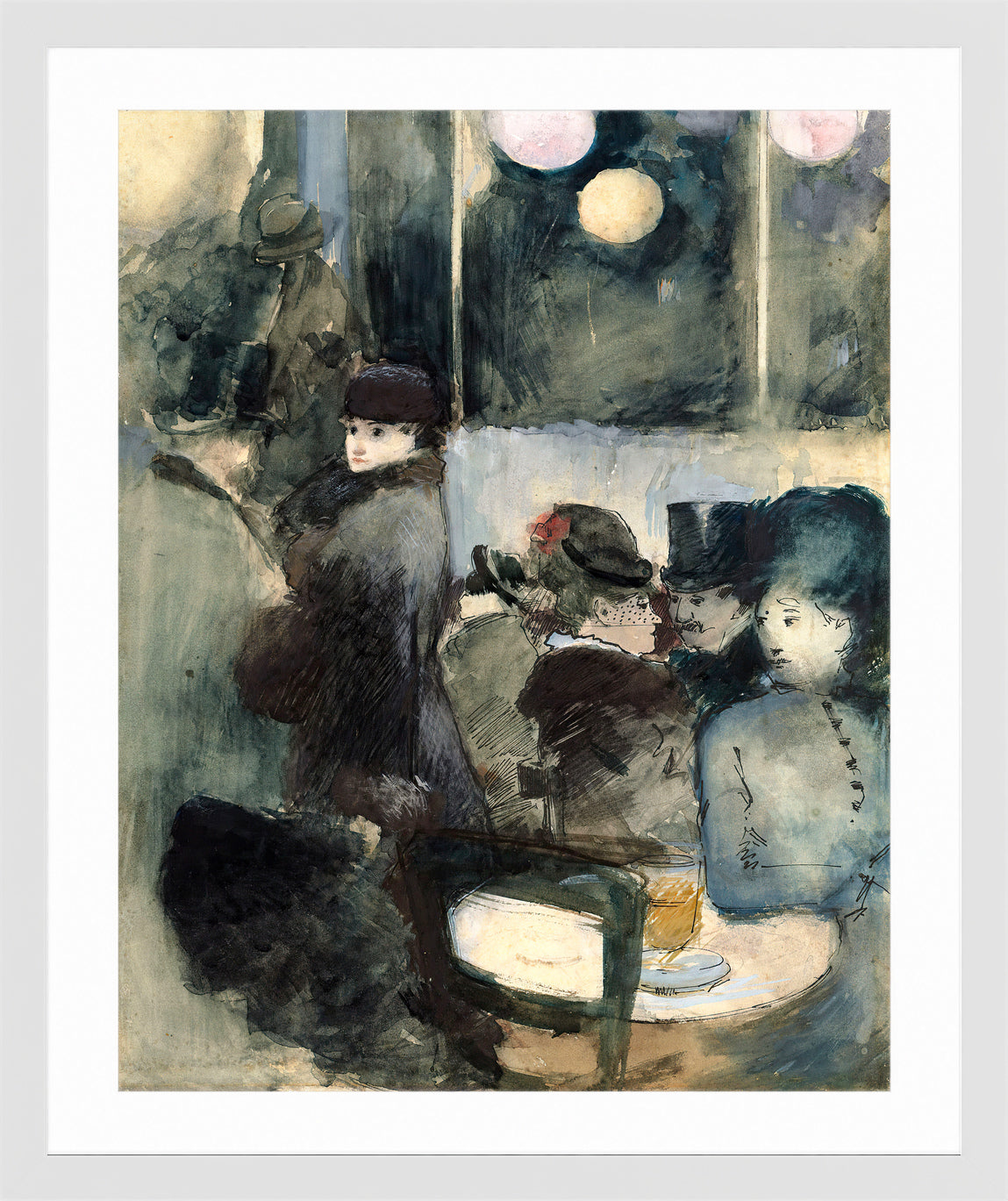 Jean-Louis Forain, Au café — white frame