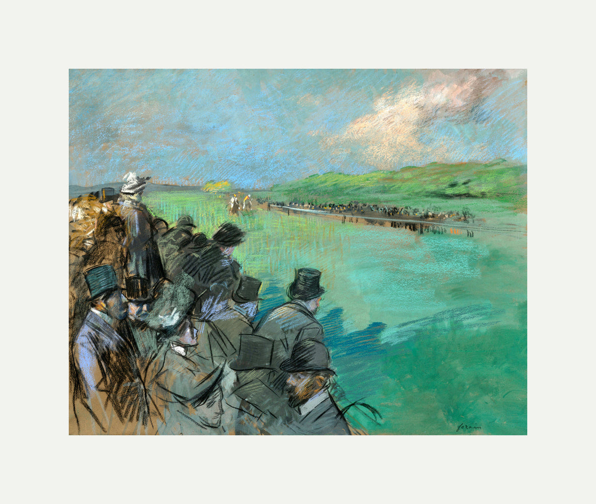 Jean-Louis Forain, Champ de courses (circa 1895–1900) — rolled canvas
