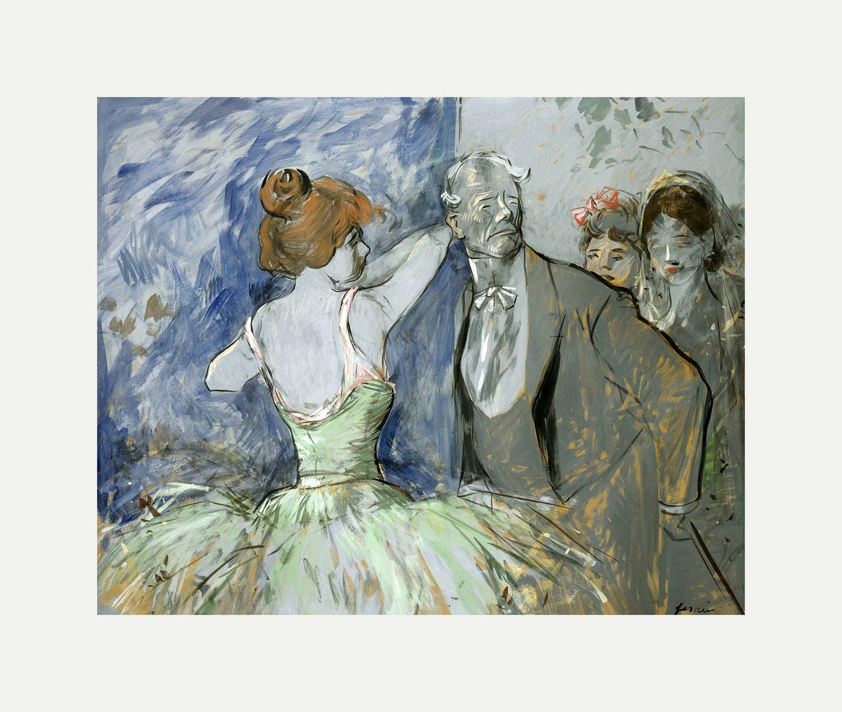 Jean-Louis Forain, Dans les coulisses — rolled canvas