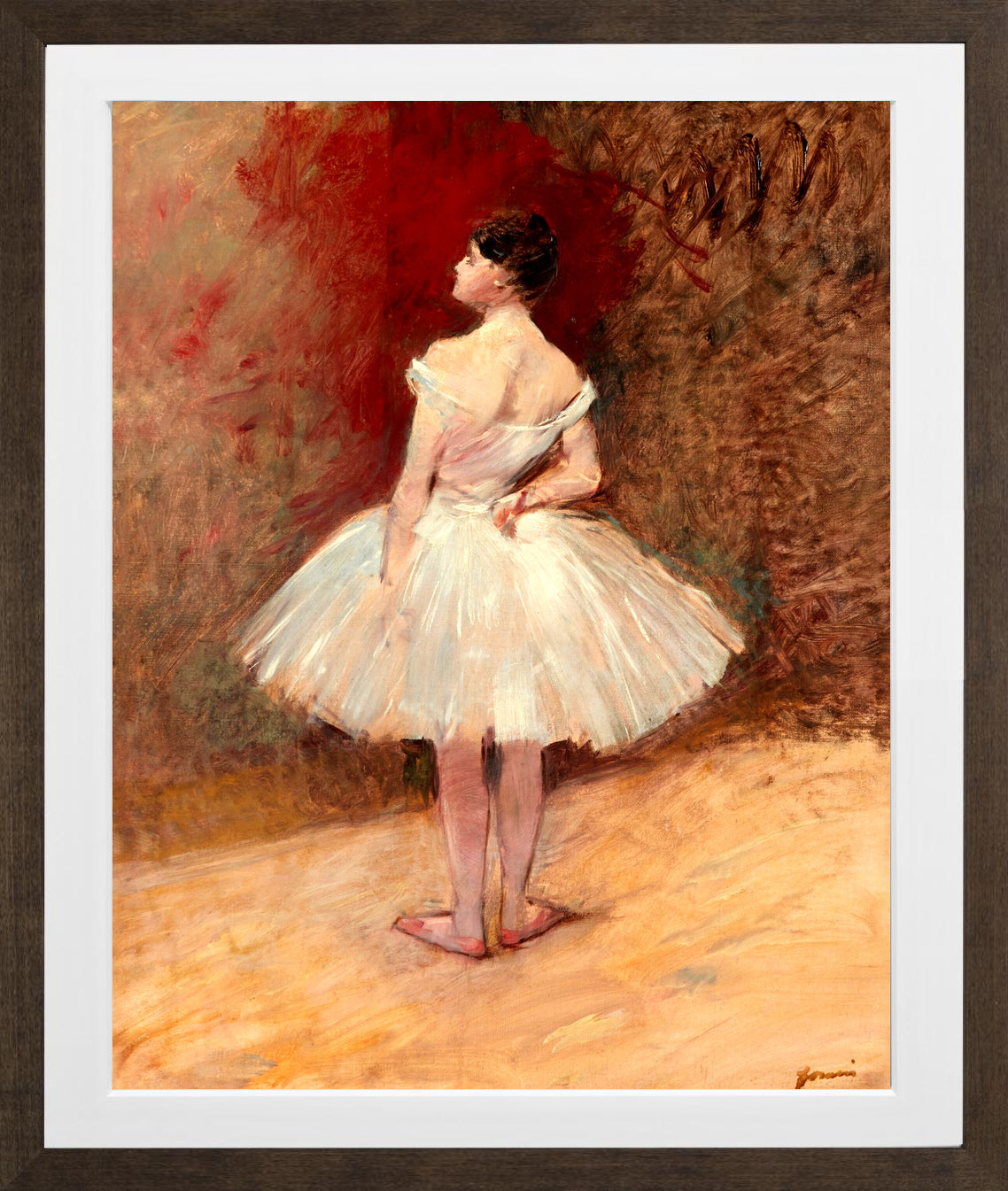 Jean-Louis Forain, Danseuse debout — brown frame
