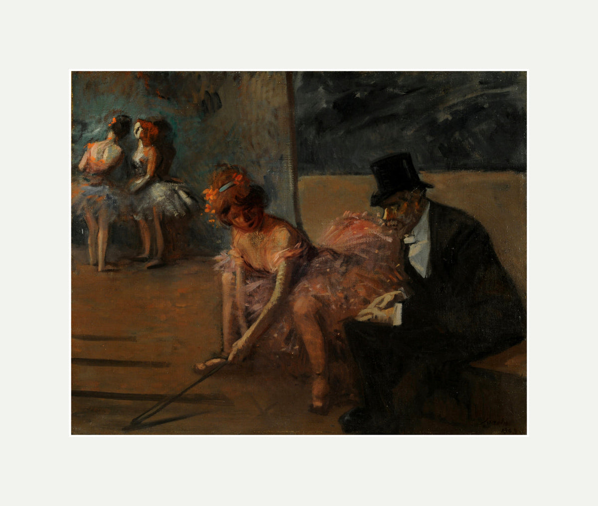 Jean-Louis Forain, Danseuse et admirateur derrière la scène (1903) — rolled canvas