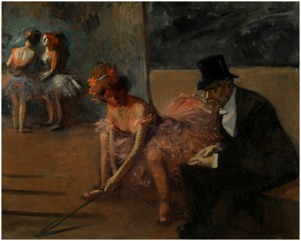 Jean-Louis Forain, Danseuse et admirateur derrière la scène (1903) — unframed