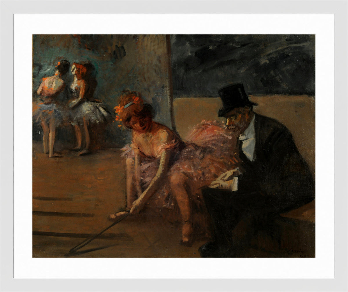 Jean-Louis Forain, Danseuse et admirateur derrière la scène (1903) — white frame