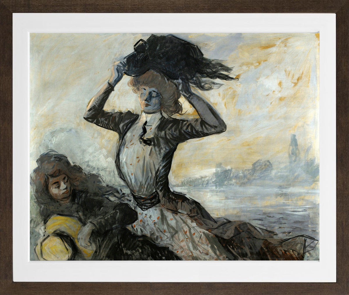 Jean-Louis Forain, Départ, le coup de vent (1900) — brown frame