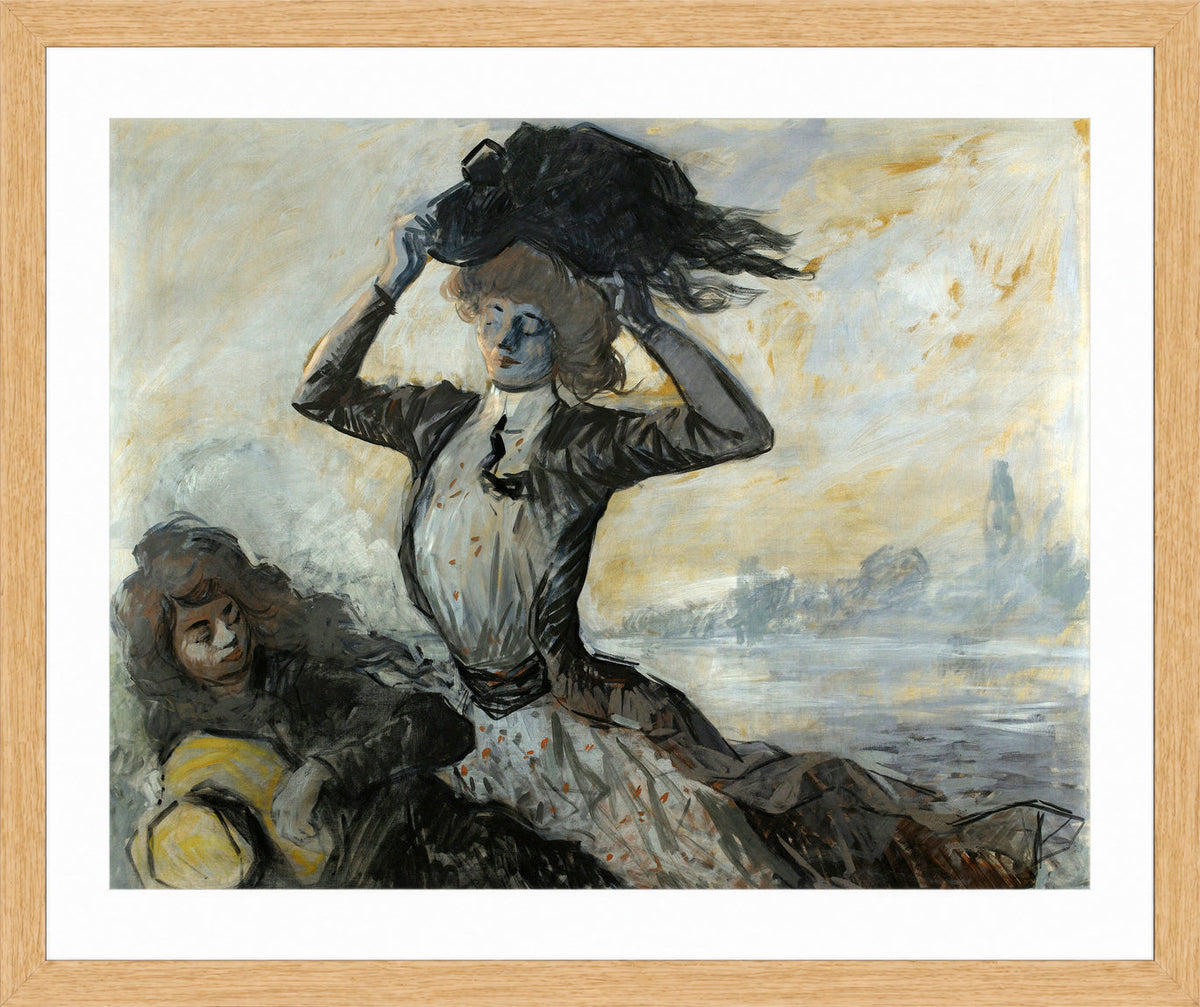 Jean-Louis Forain, Départ, le coup de vent (1900) — oak frame