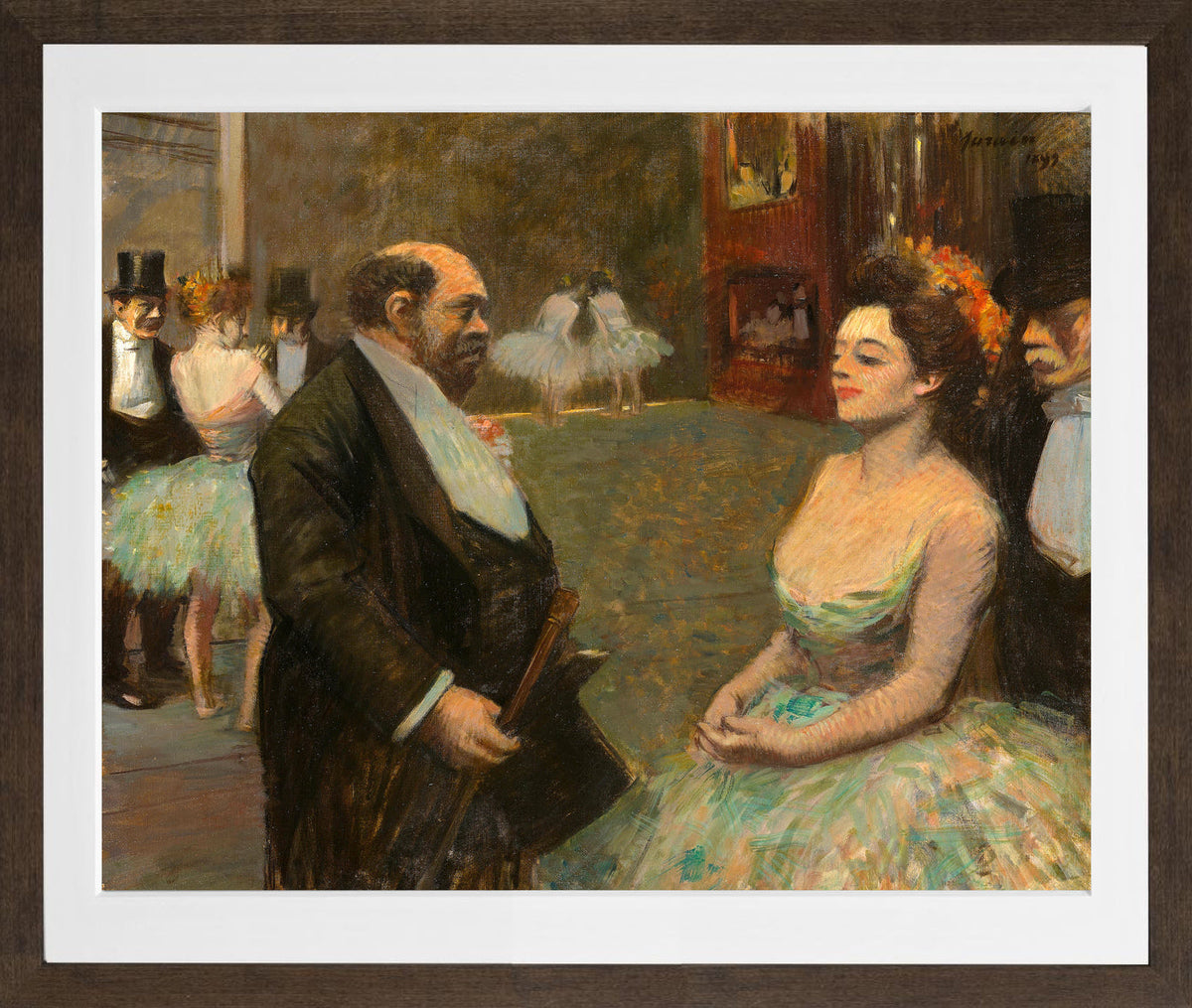 Jean-Louis Forain, In the Wings (1899) — brown frame